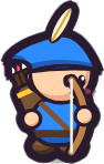 Archer: a fighter with a feathered hat and a bow