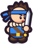 Barbarian: a tough fighter with a headband and a sword