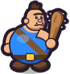 Giant: a huge fighter with a big wooden club